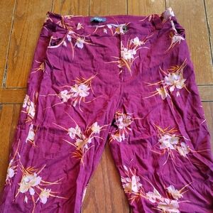 Floral Maroon Lightweight Pants